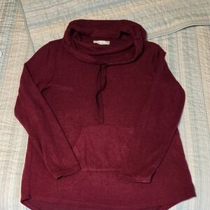 Red Cowl Neck Sweater with Long Sleeves